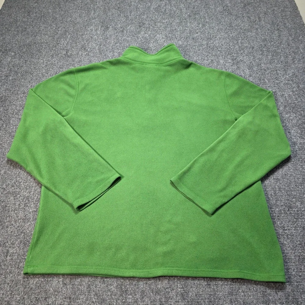 The North Face Men's Large Green Polartec Fleece 1/4 Zip Pullover Jacket Classic